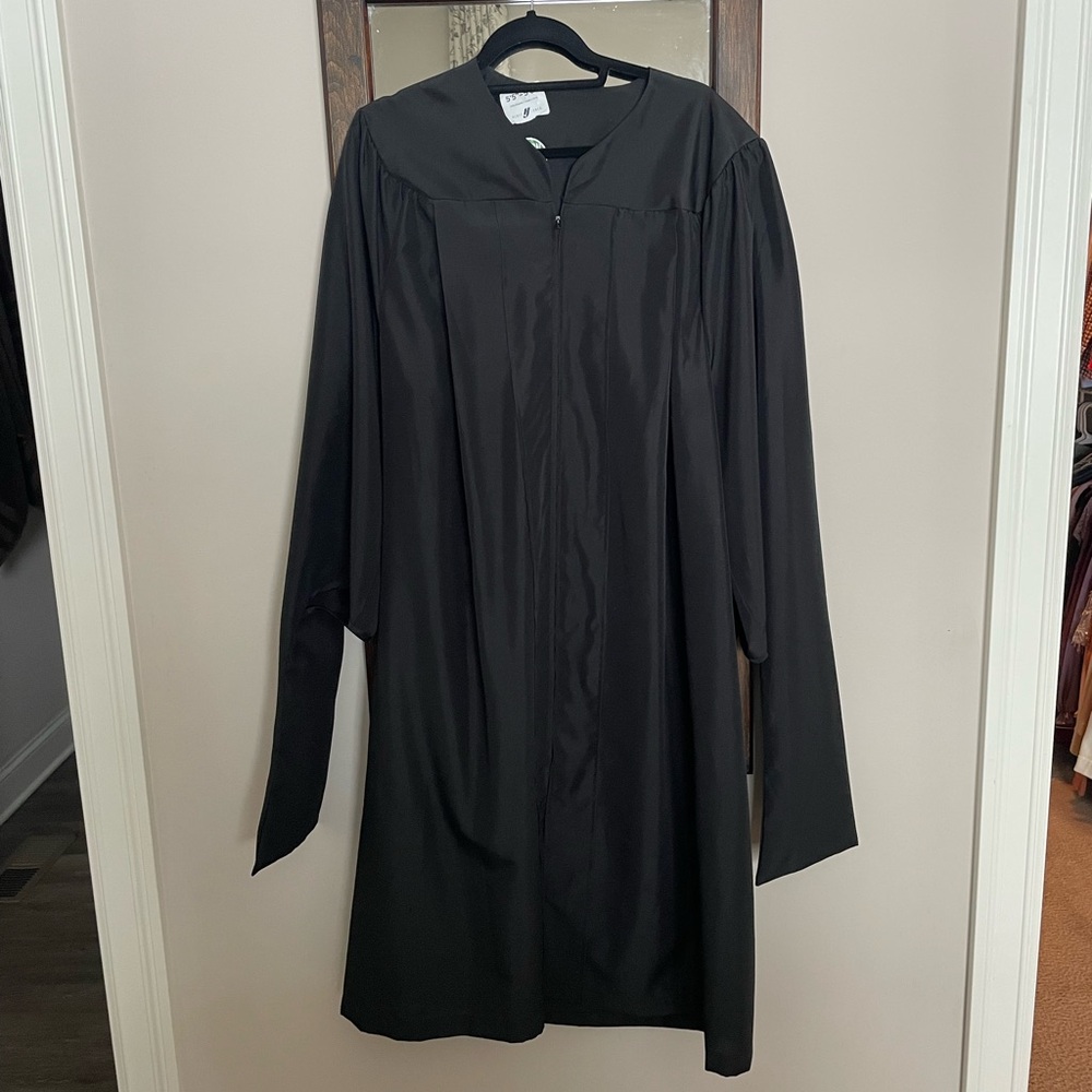Black Masters Graduation Cap and Gown
